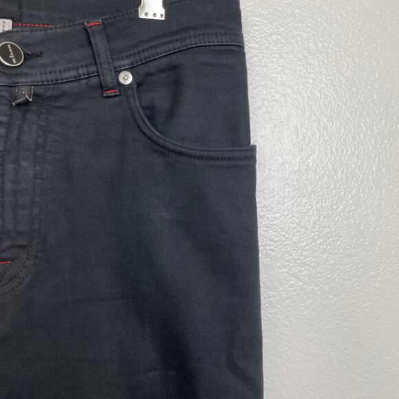 Kiton Slim Selvedge Jeans Mens Size 31 Black Denim Italy Designer 29.5in - Picture 5 of 16